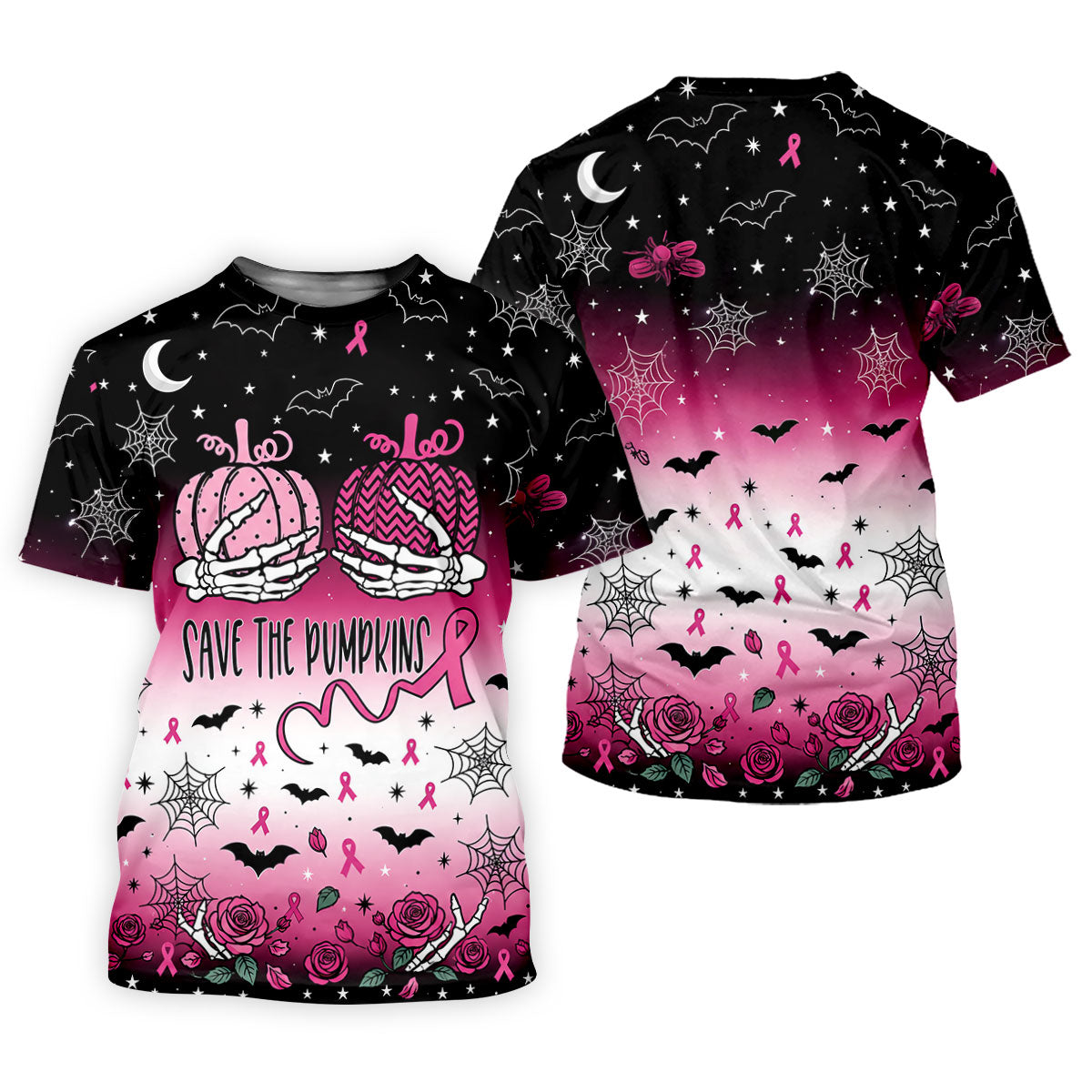 Save The Pumpkins Halloween Breast Cancer Polo Shirt, Mens Golf Polo, Mens Golf Shirts