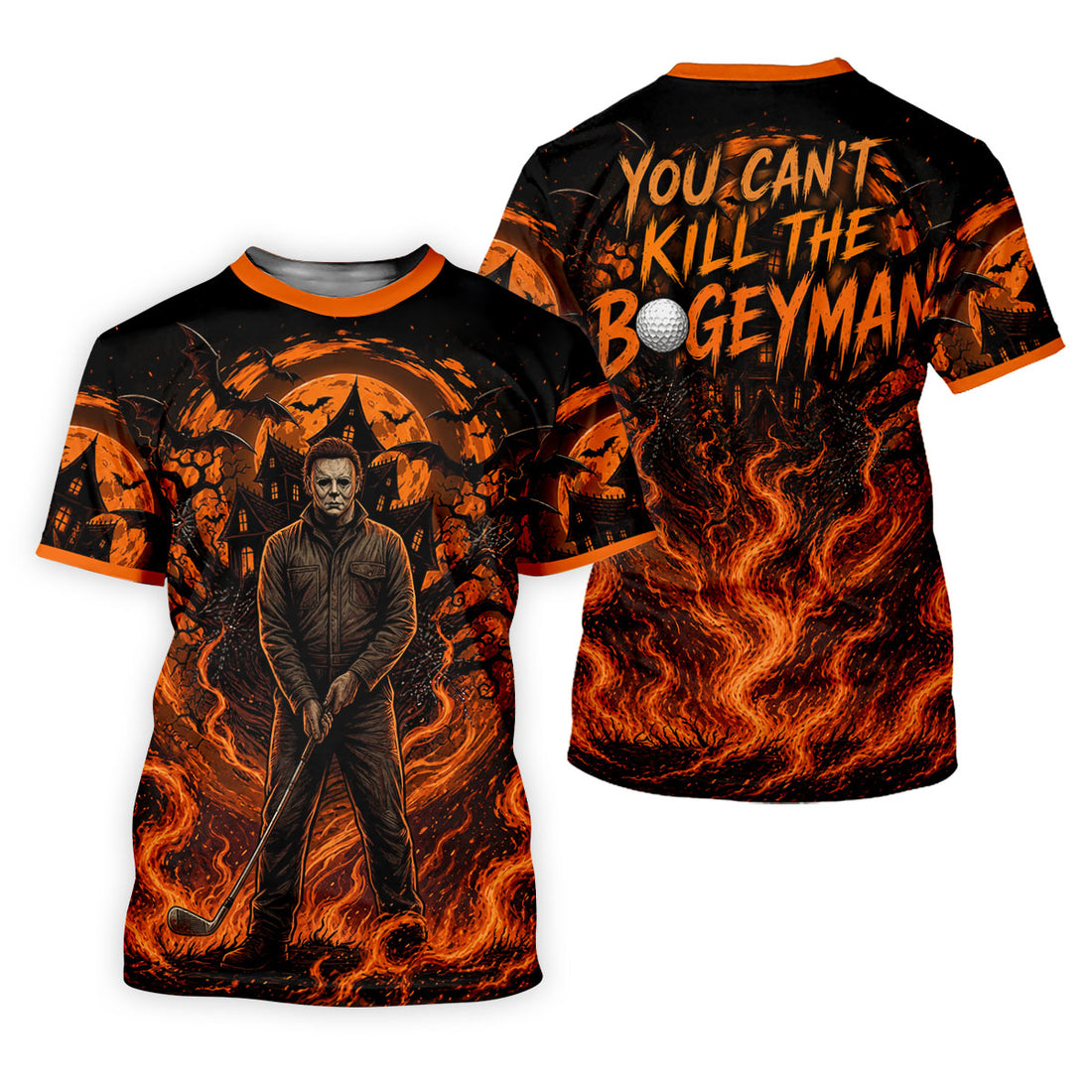You Can't Kill The Bogeyman Halloween Golf Polo Shirt, Horror Character, Mens Golf Shirts