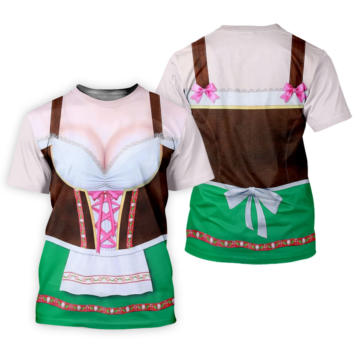 Funny Oktoberfest Dirndl Costume Polo Shirt, Womens Golf Polo, Golf Shirts For Women