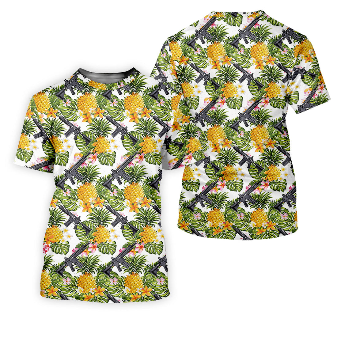 Tropical Pineapple Rifle Golf Shirt, Hawaiian Tactical Print, Women’s Golf Polo