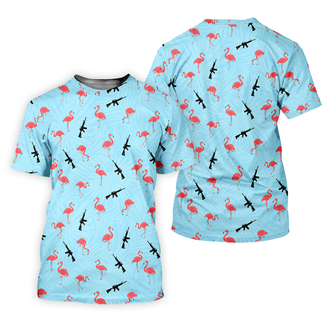 Light Blue Flamingo Pattern Golf Polo Shirt, Golf Shirts For Women, Women's Golf Polo