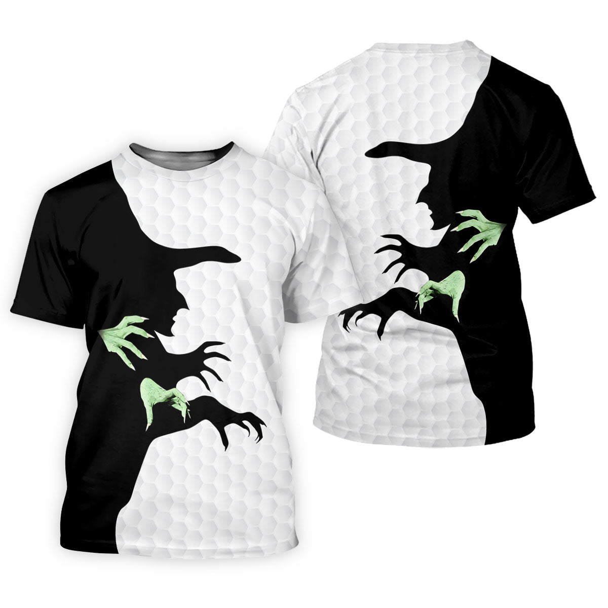 Halloween Wicked Witch Shadow Golf Shirt, Men's Golf Shirt, Hawaiian Golf Shirt