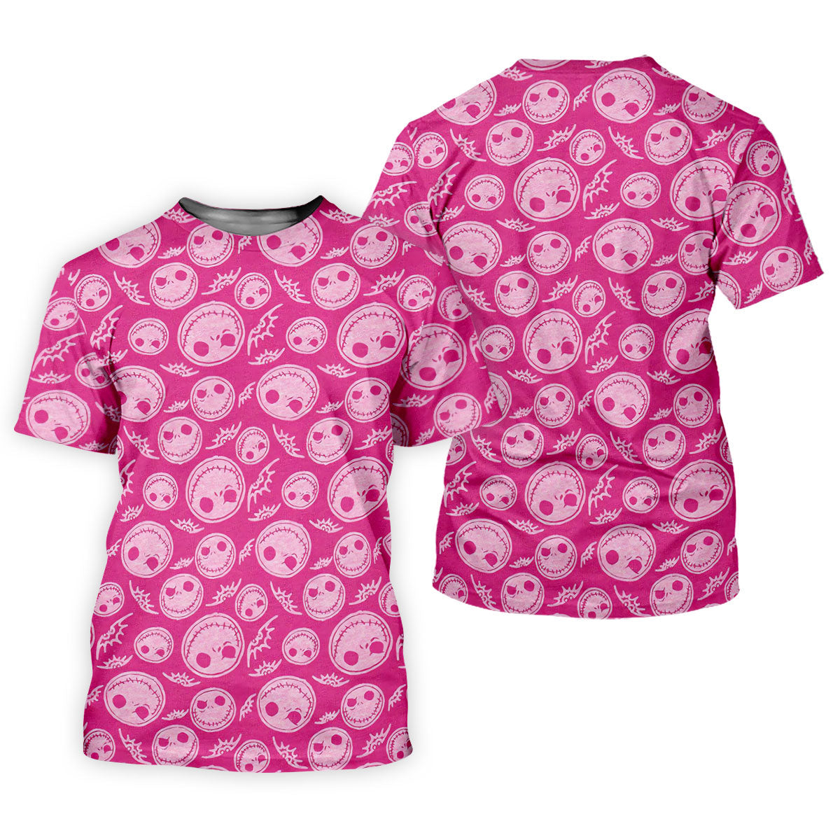 Pink Stitched Skull Halloween Golf Polo Shirt, Golf Tops For Women, Printed Golf Shirt