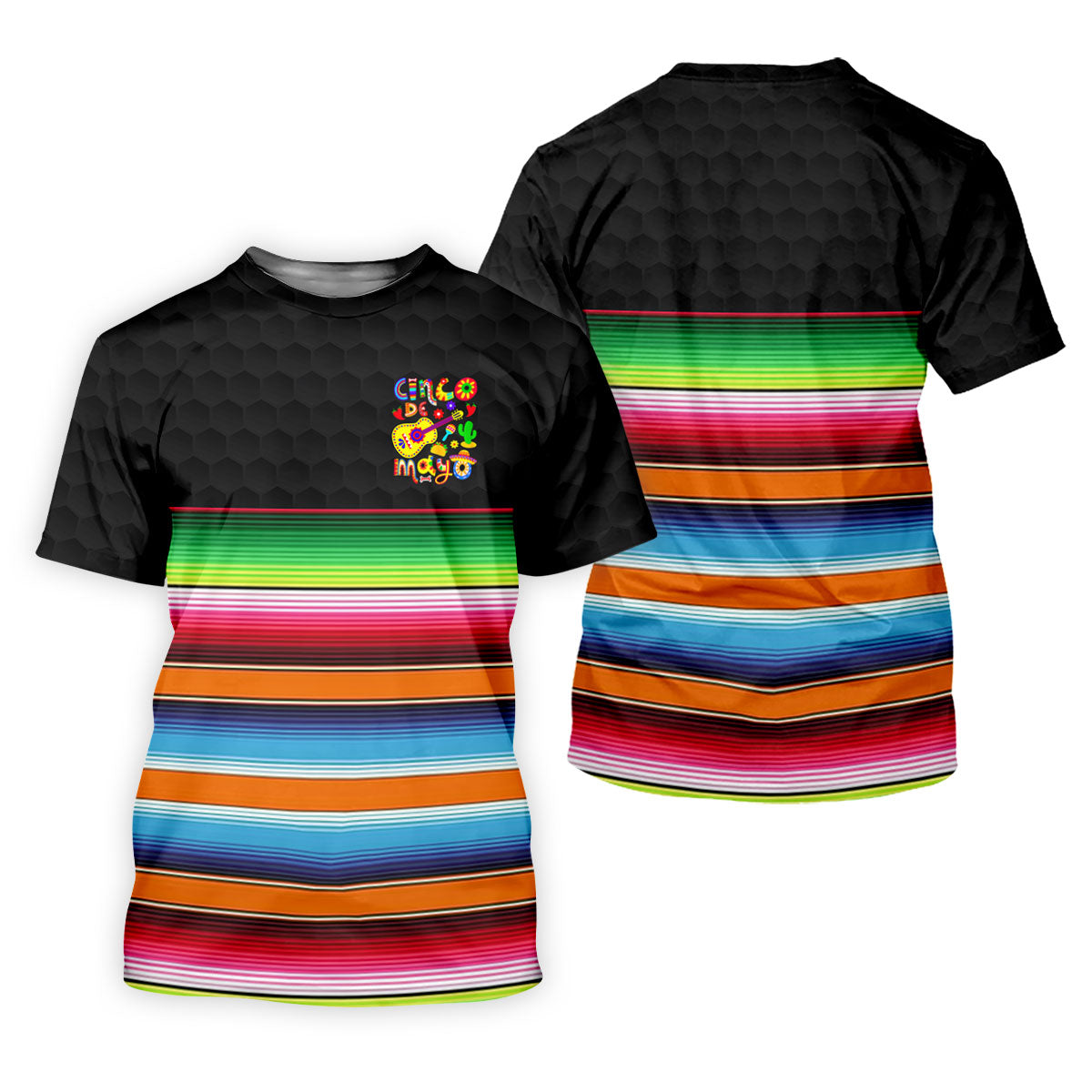 Mexican Sarape Golf Ball Pattern Cinco De Mayo Celebration Fiesta Themed Golf Shirt For Women