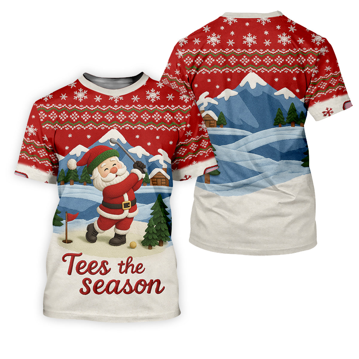 Santa Golfing Tees The Season Golf Tops For Men, Christmas Golf Shirt, Polo Shirts For Men, Golf Gift For Men