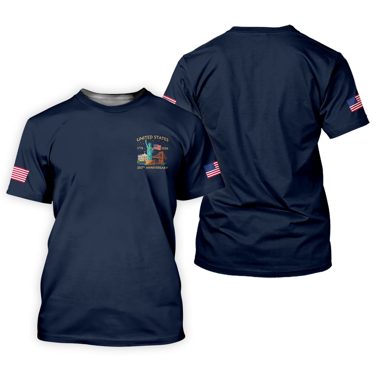 US 250th Anniversary Patriotic Golf Shirt, American Symbols 4th Of July Golf Shirt For Women
