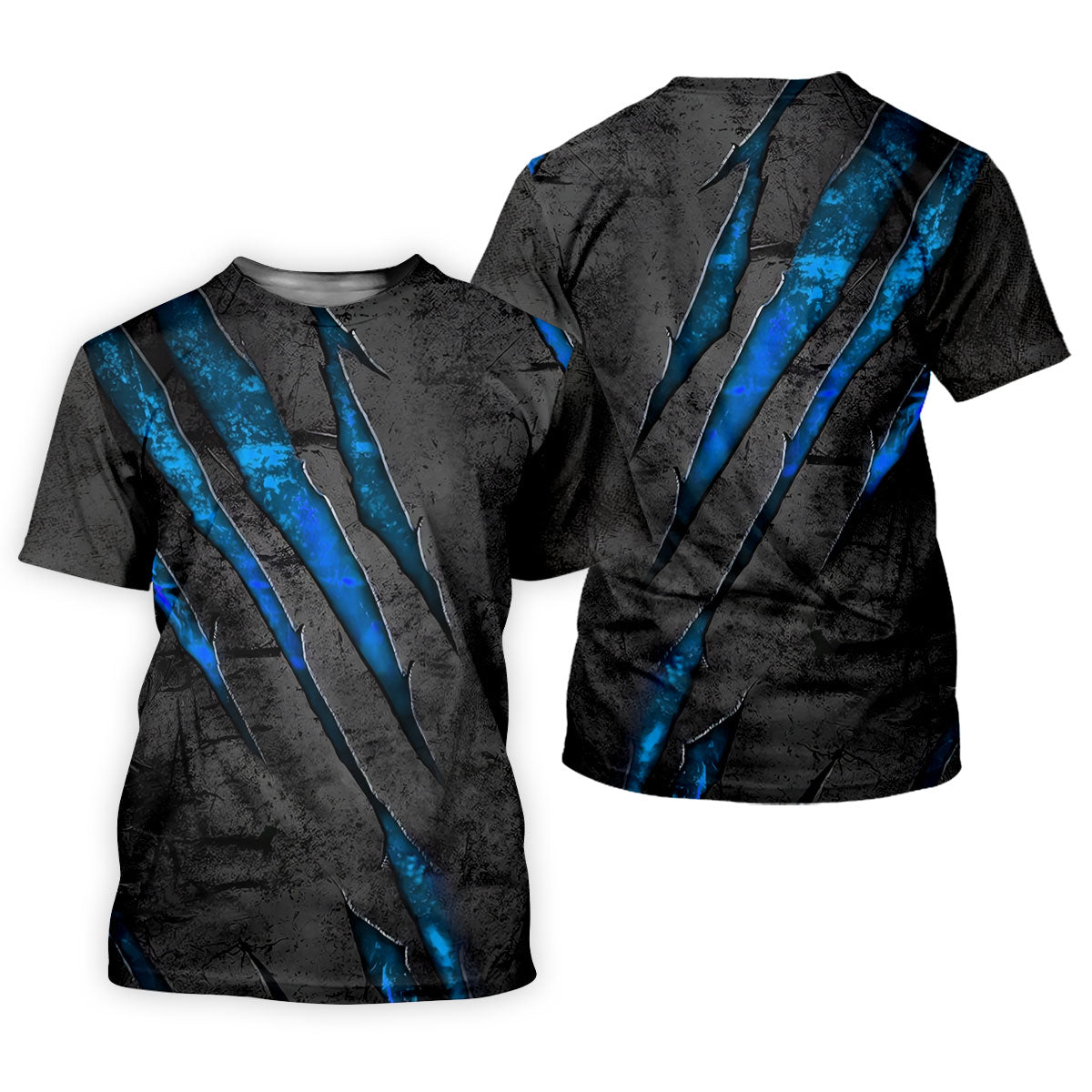 Blue Claw Marks Hawaiian Golf Shirt, Scratch Print Women's Golf Tops, Ladies Golf Shirts