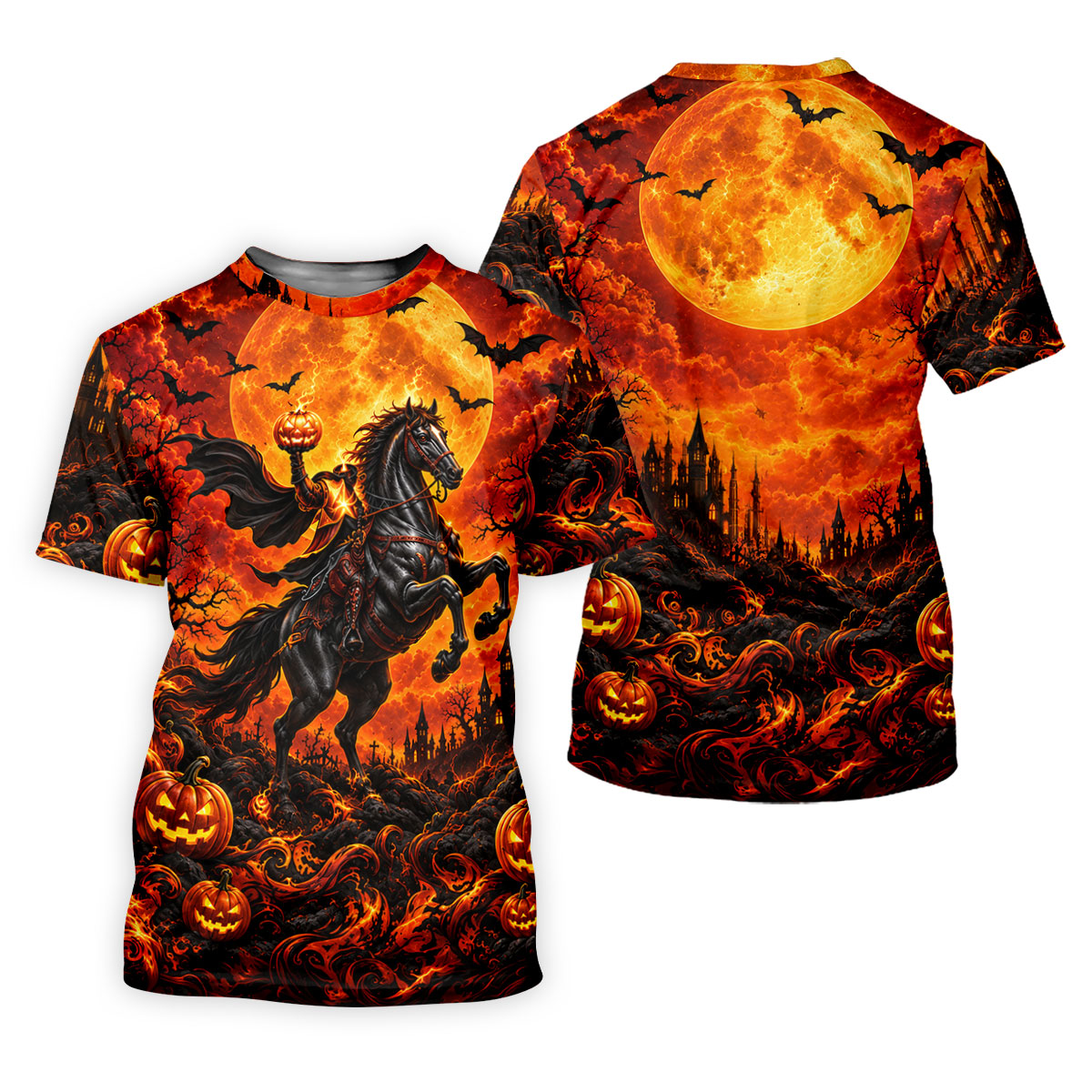 Fire Moon Rider Halloween Horror Character Polo Shirt, Golf Polo, Golf Shirts For Women