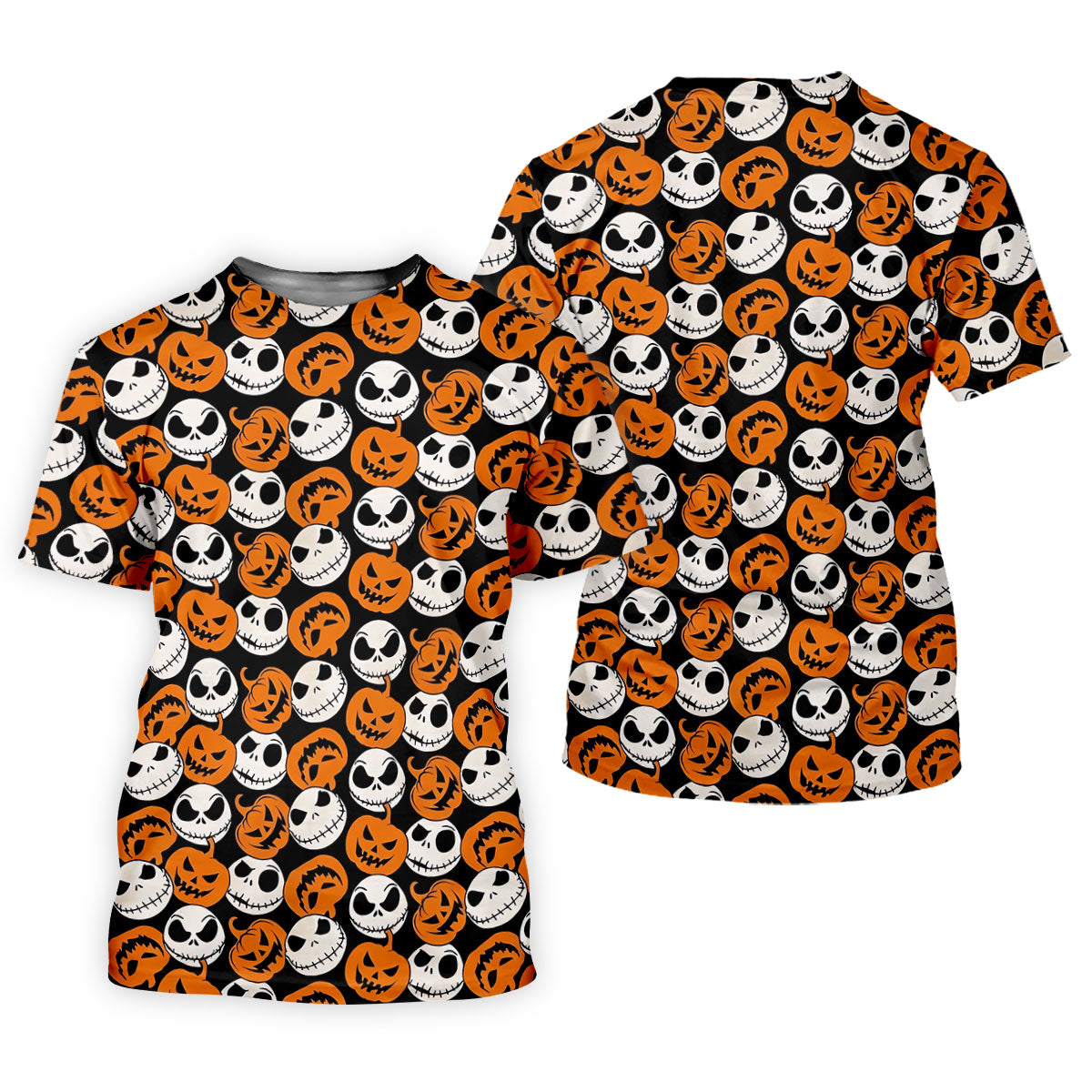 Halloween Skull Pumpkin Pattern Golf Polo Shirt, Ladies Golf Tops, Golf Shirts For Women
