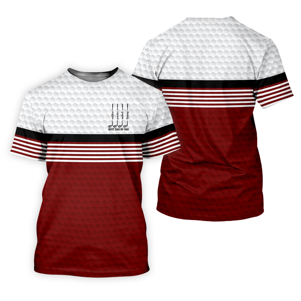 Best Dad By Par Golf Ball Pattern Father's Day Golf Shirt, Golf Gift For Dad, Polo Shirts For Men