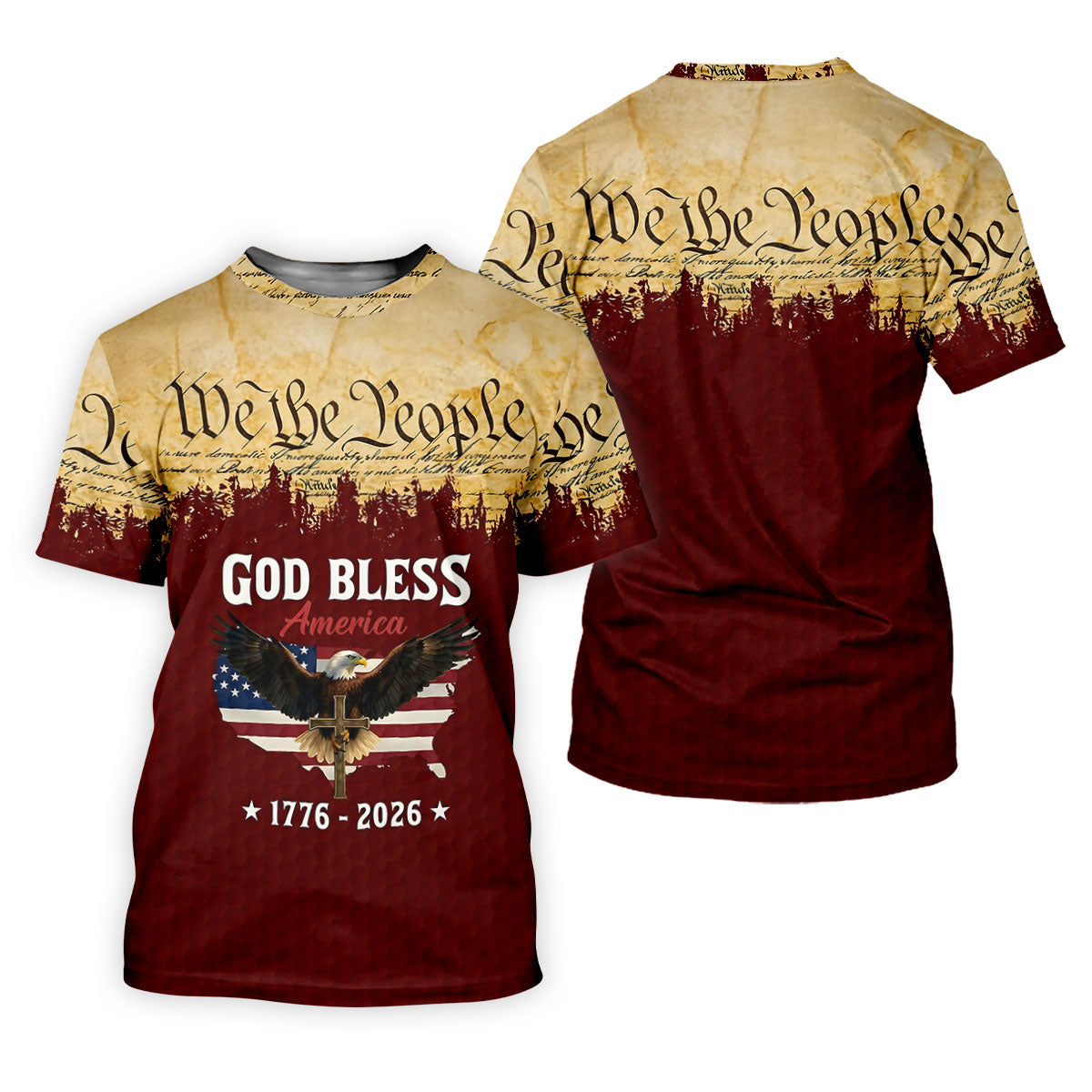 We The People God Bless America Patriotic Golf Shirt, 250 Years 4th Of July Golf Shirt For Women