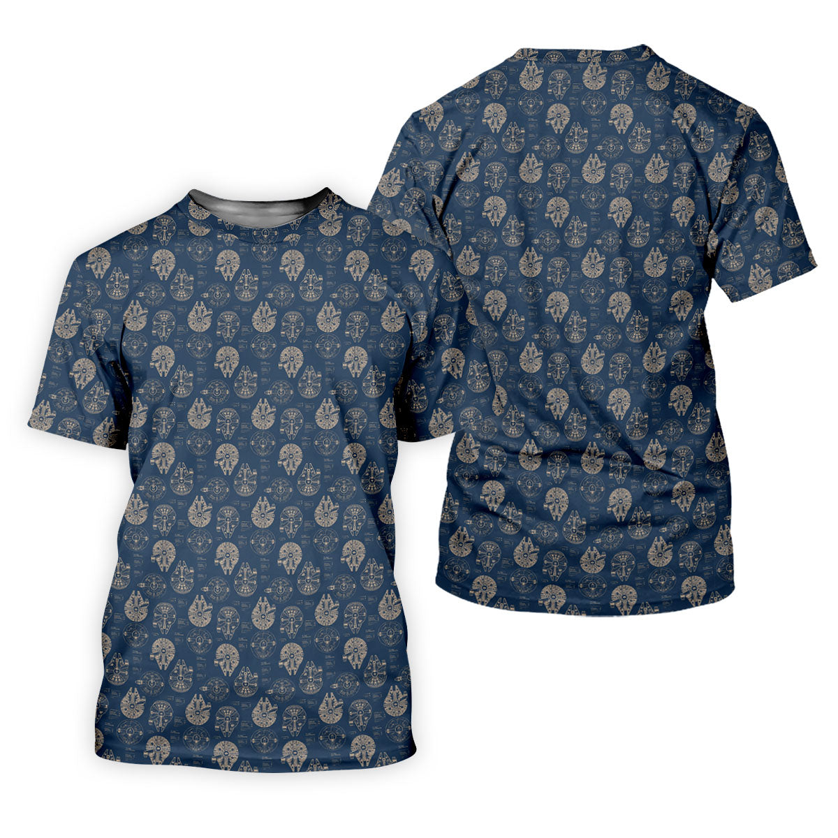 Vintage Spaceship Blueprint Halloween Golf Polo Shirt, Sci Fi Costume Shirt, Mens Golf Polo