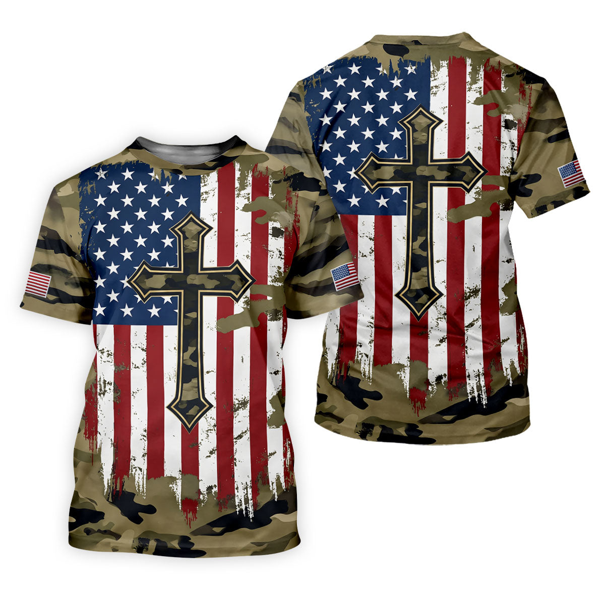 Faith Cross Green Camouflage US 250th Anniversary Golf Shirt, Patriotic Golf Shirt, Golf Shirts For Women