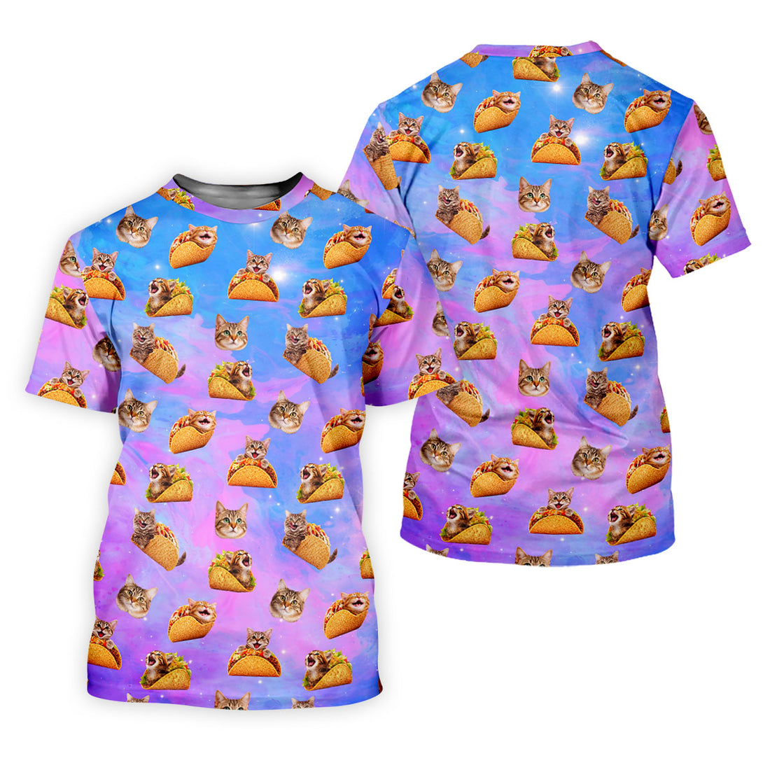 Funny Taco Cat Galaxy Pattern Golf Shirt, Women’s Golf Apparel, Ladies Golf Shirt