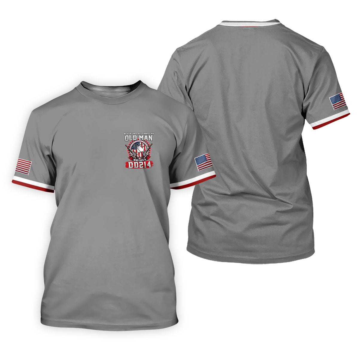 Never Underestimate An Old Man Who Was A DD214 Veterans Golf Shirts For Men, 250 Years Patriotic Golf Shirt