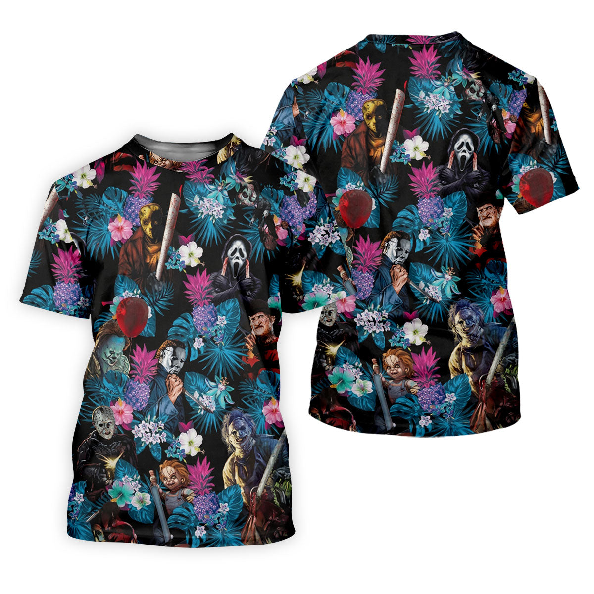 Tropical Horror Movie Villains Halloween Golf Polo Shirt, Golf Shirts For Women, Ladies Golf Tops