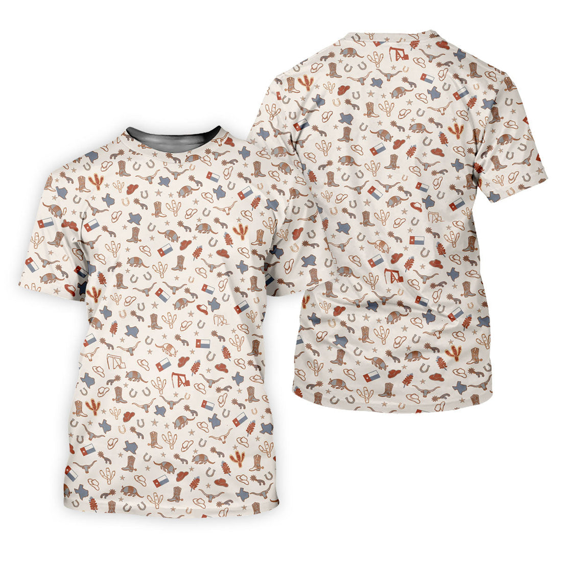 Beige Texas Cowboy Pattern Golf Polo Shirt, Golf Shirts For Women, Hawaiian Golf Shirt