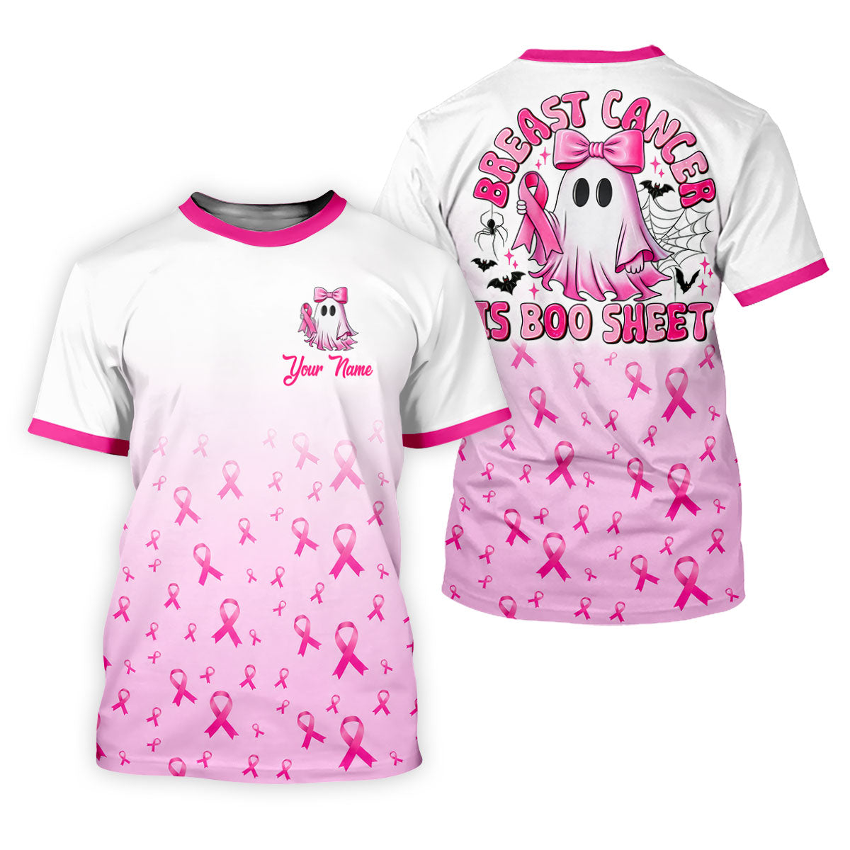 Personalized Breast Cancer Is Boo Sheet Ghost Shirt, Polo Shirts For Men, Mens Golf Shirts