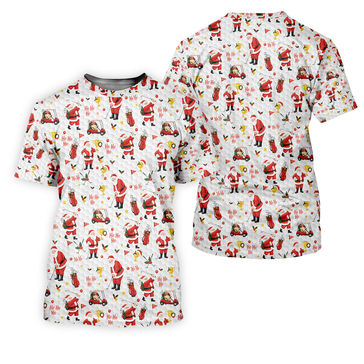 Ho Ho Ho Santa Golf Tops For Men, Christmas Golf Shirt, Fun Golf Shirts For Men, Polo Shirts For Men