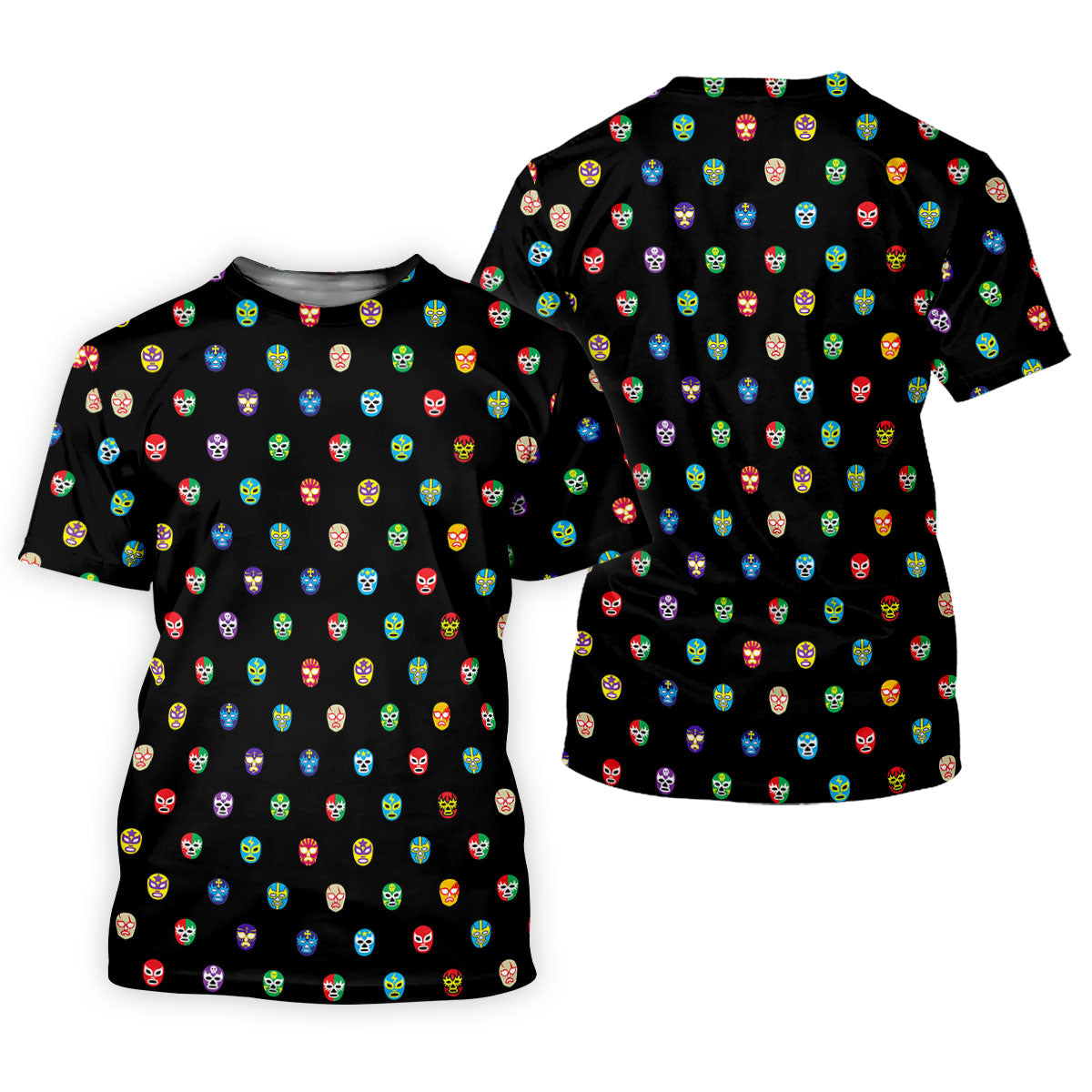 Colorful Retro Mask Print Golf Polo Shirt, Golf Shirts For Women, Women’s Golf Apparel