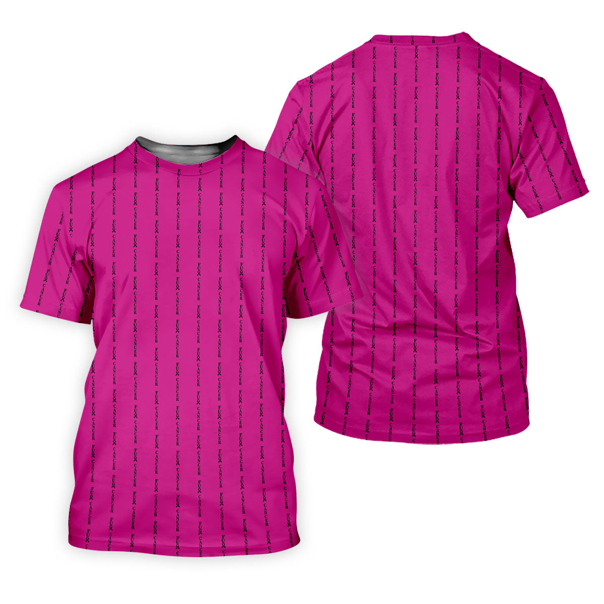 Fcancer Men's Golf Shirt, Breast Cancer Awareness Shirt, Pink Golf Shirt, Golf Shirts For Men
