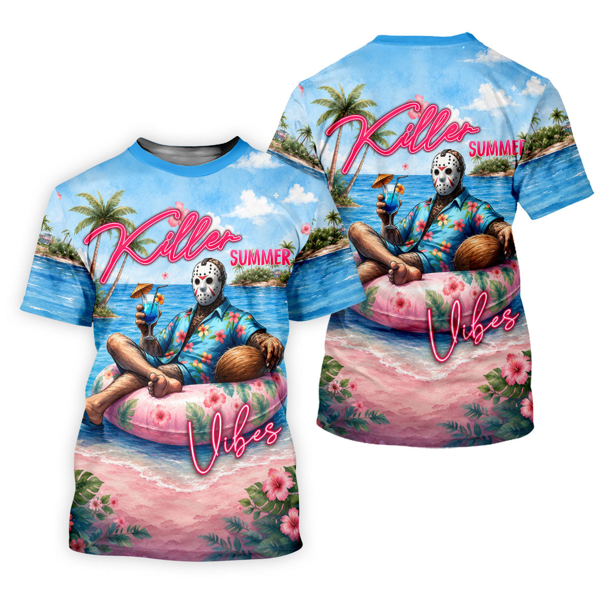 Killer Summer Vibes Hockey Mask Slasher Golf Polo Shirt, Women's Golf Polo, Ladies Golf Tops