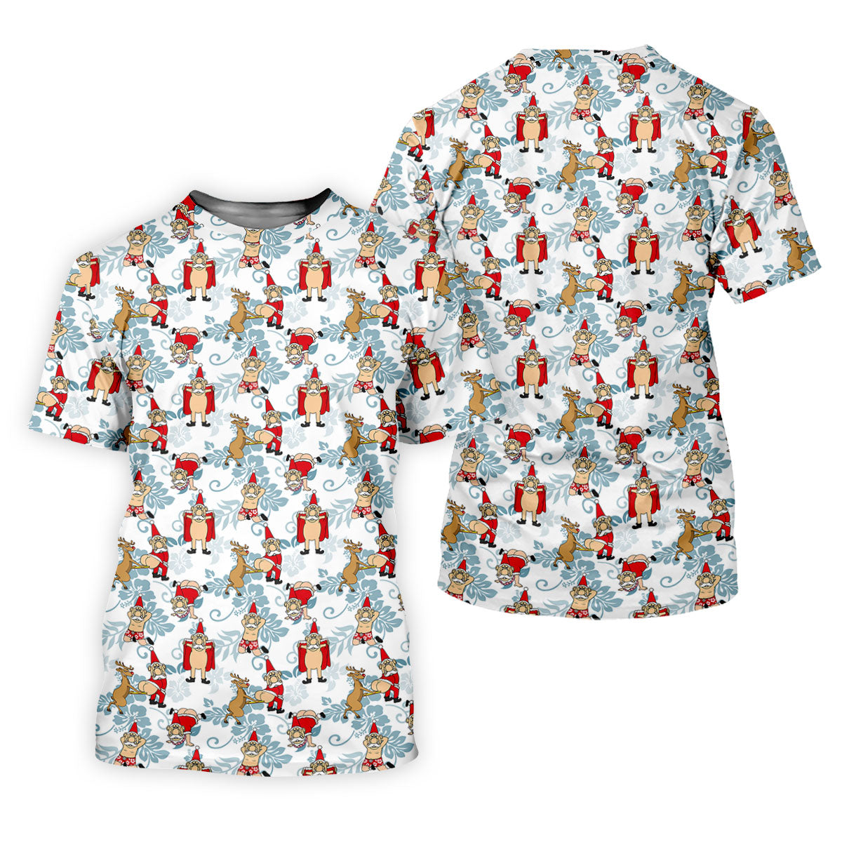 Funny Santa Reindeer Christmas Hawaiian Polo Shirt, Womens Golf Polo, Golf Shirts For Women