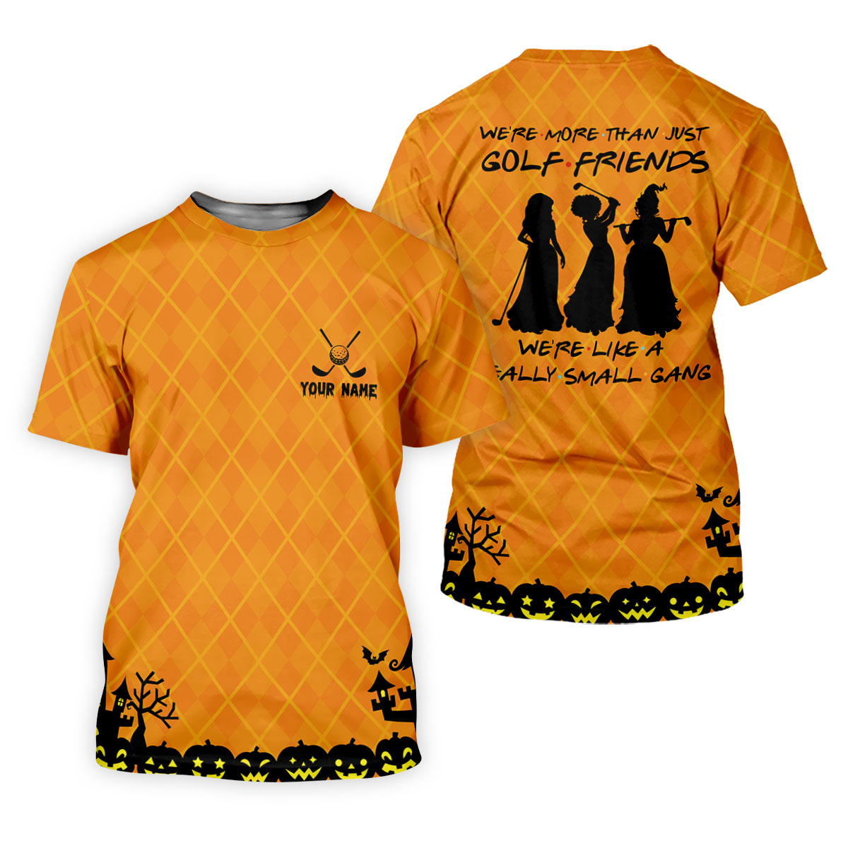 Your Name Golf Friends Horror Character Polo Shirt, Halloween Shirt, Ladies Golf Shirts