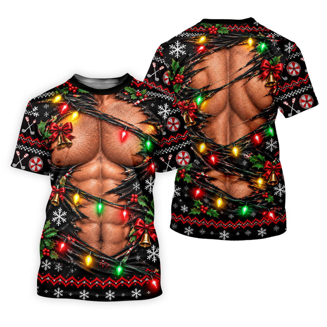 Christmas Ripped Muscle Polo Shirt, Christmas Golf Shirt For Women, Womens Golf Tops