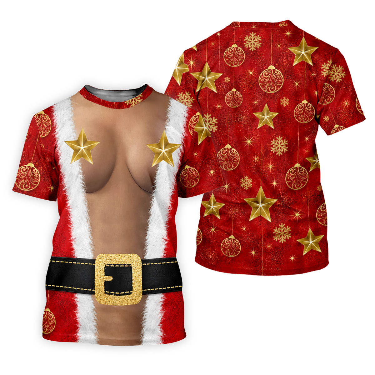 Christmas Santa Suit Gold Stars Polo Shirt, Women’s Golf Polo, Golf Tops For Women
