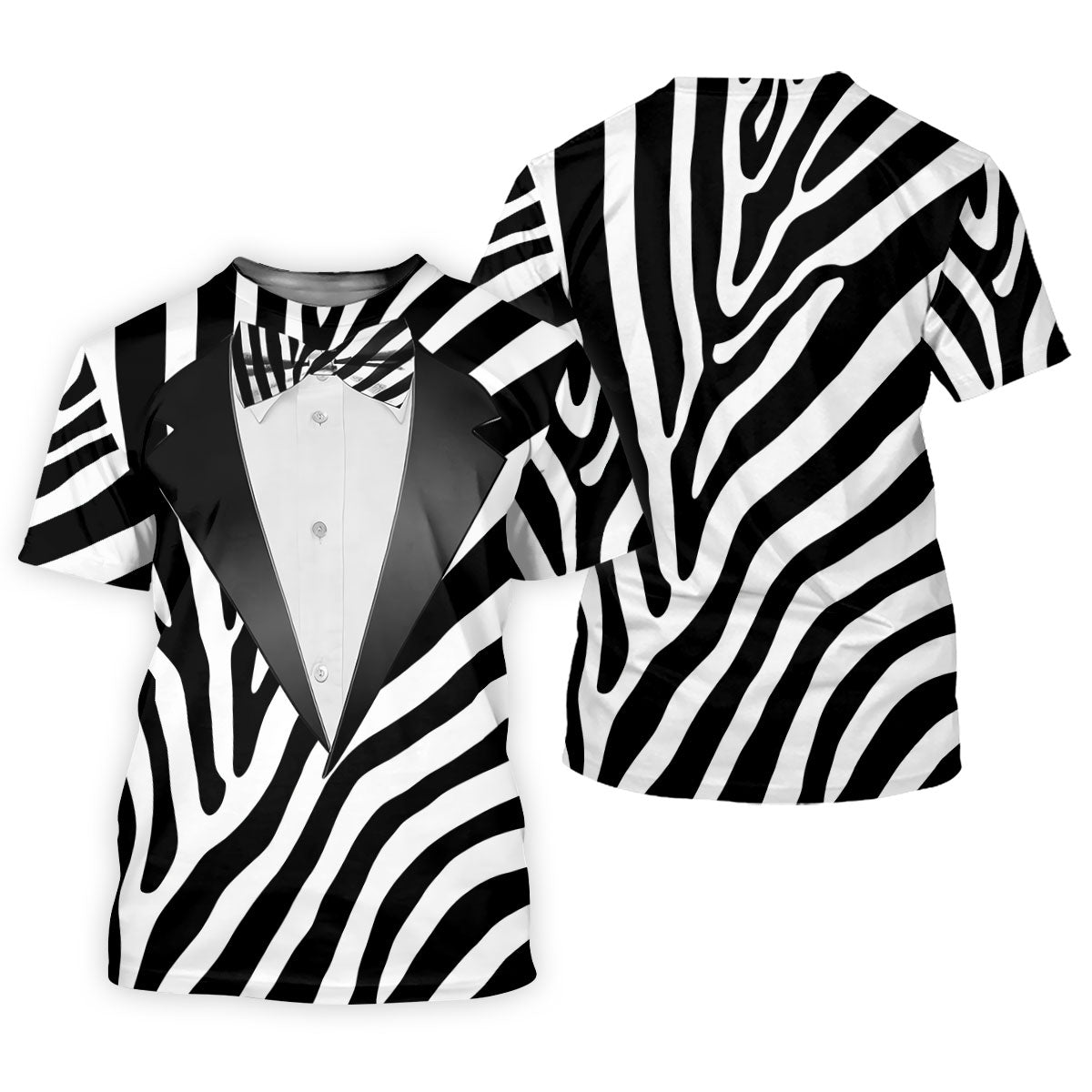 Zebra Pattern Funny Costume Hawaiian Golf Shirt, Polo Shirts For Men, Golf Shirts For Men