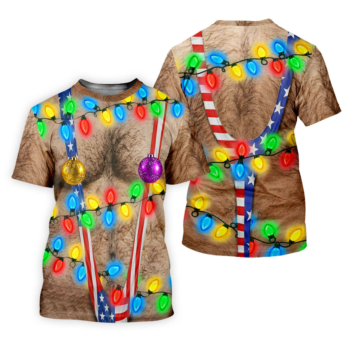 Christmas Lights Suspenders Polo Shirt, Golf Polo Shirts For Men, Mens Golf Shirts