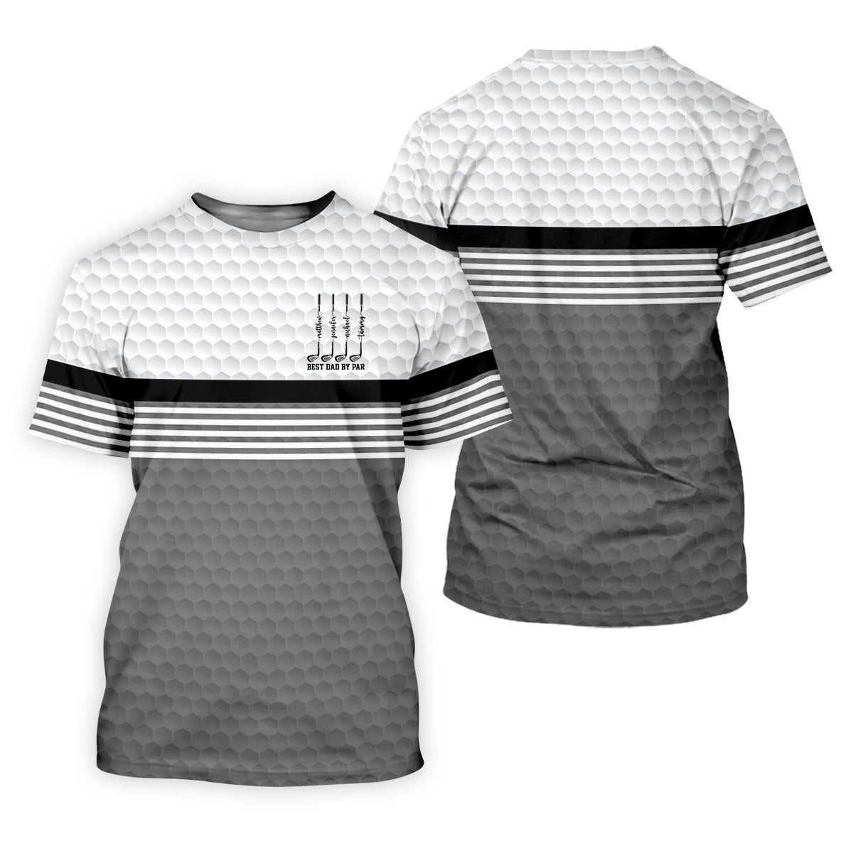 Best Dad By Par Golf Ball Pattern Father's Day Golf Shirt, Golf Gift For Dad, Polo Shirts For Men