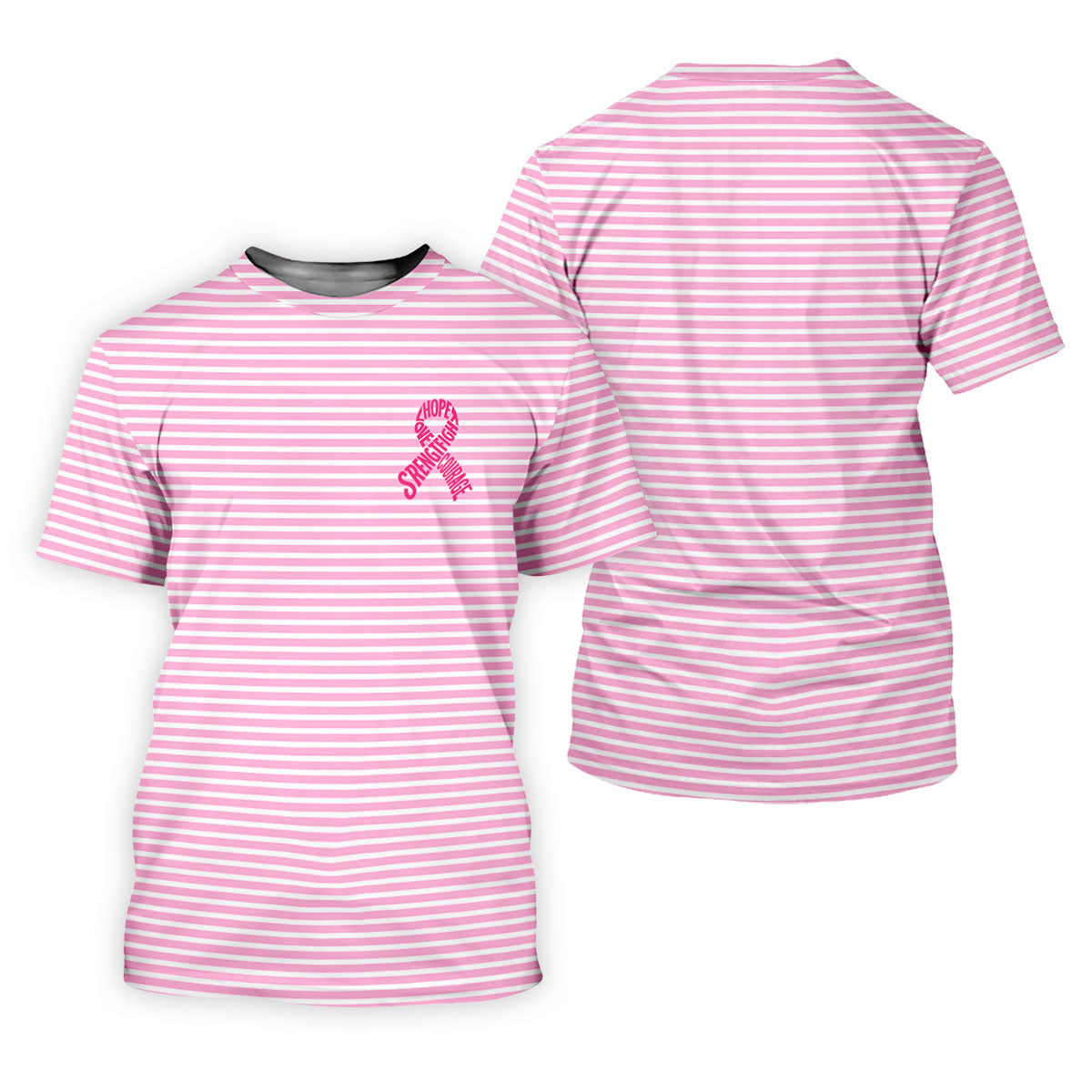 Hope Love Strength Courage Breast Cancer Polo Shirt, Women’s Golf Polo, Ladies Golf Shirts