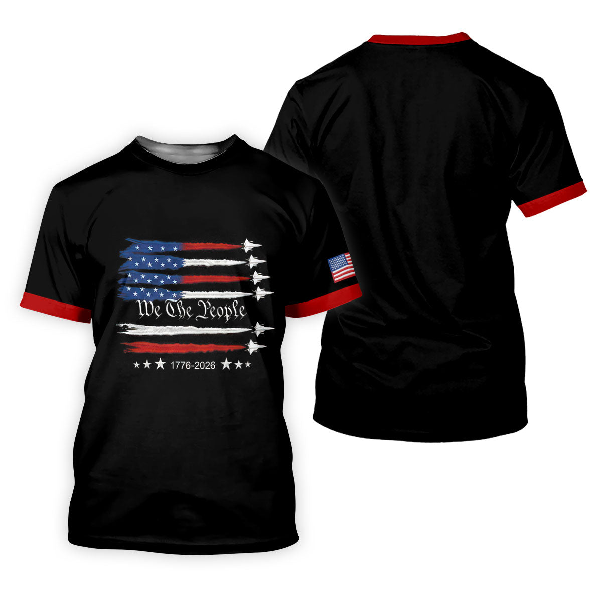 Independence Day Flag We The People Golf Shirt, Patriotic 4th Of July Golf Shirts For Men