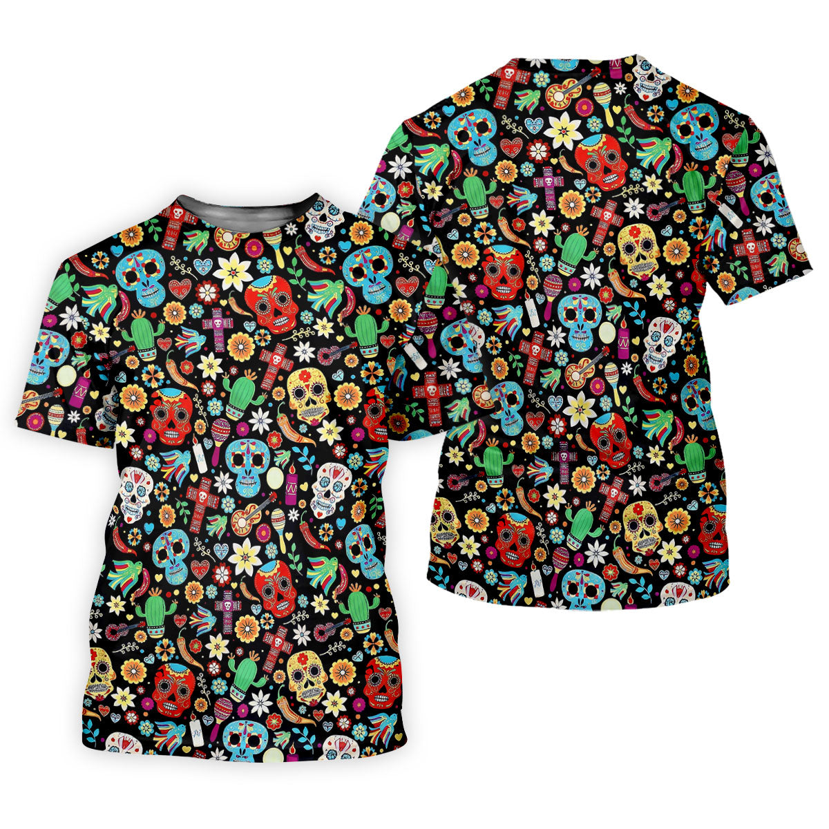 Skull With Flowers Cinco De Mayo Celebration Fiesta Themed Ladies Golf Tops, Golf Shirt For Women