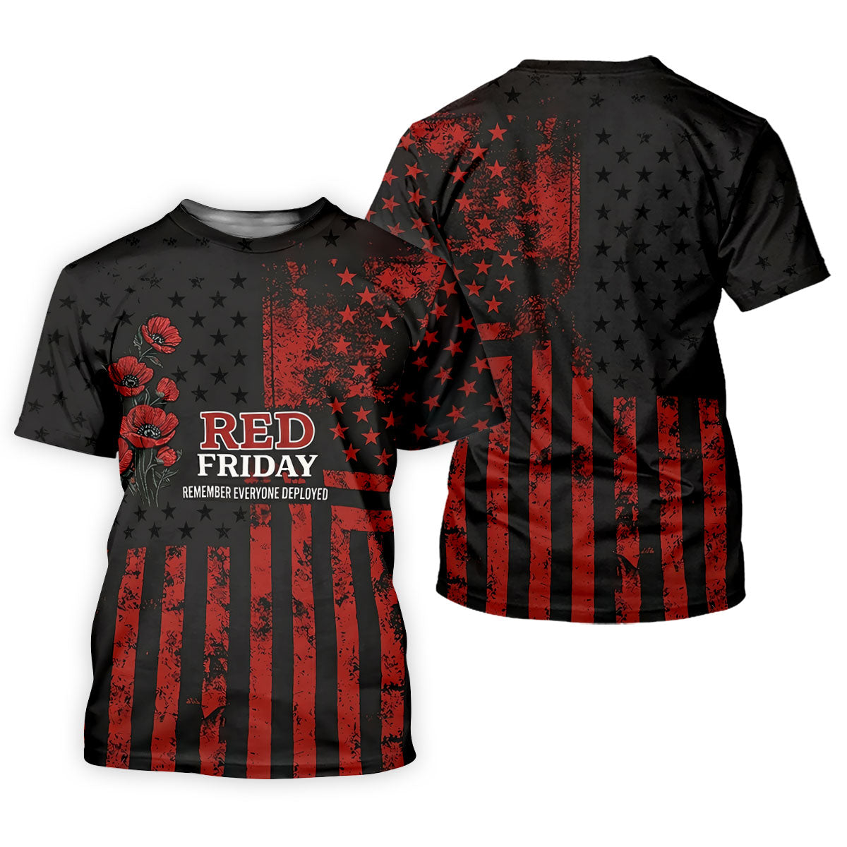 Red Friday American Flag Poppy Polo Shirt, Women’s Golf Apparel, Printed Golf Shirt