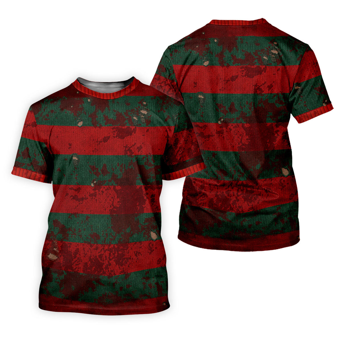 Distressed Red Green Horror Knit Golf Polo Shirt, Men's Golf Shirt, Hawaiian Golf Shirt