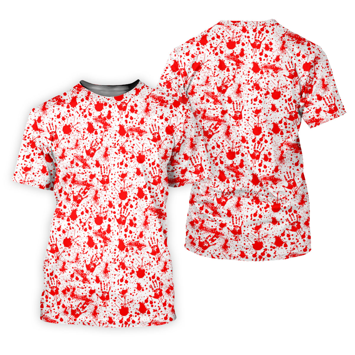 Horror Character Blood Splatter Pattern Golf Polo Shirt, Men's Golf Polo, Hawaiian Golf Shirt