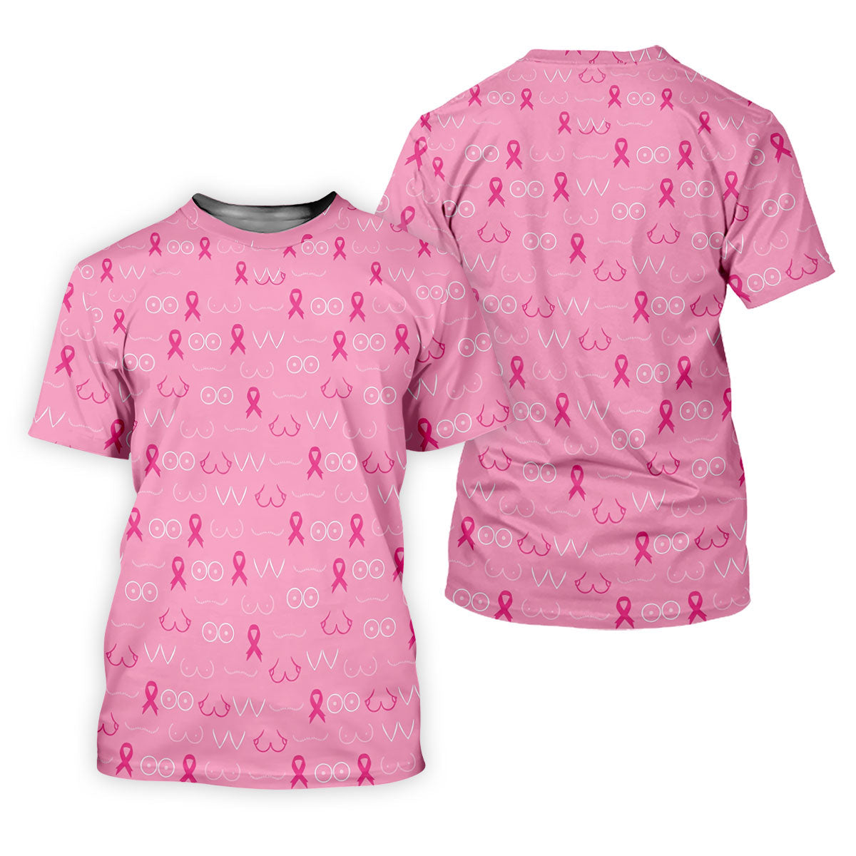 Pink Breast Line Art Breast Cancer Polo Shirt, Women’s Golf Polo, Ladies Golf Shirts
