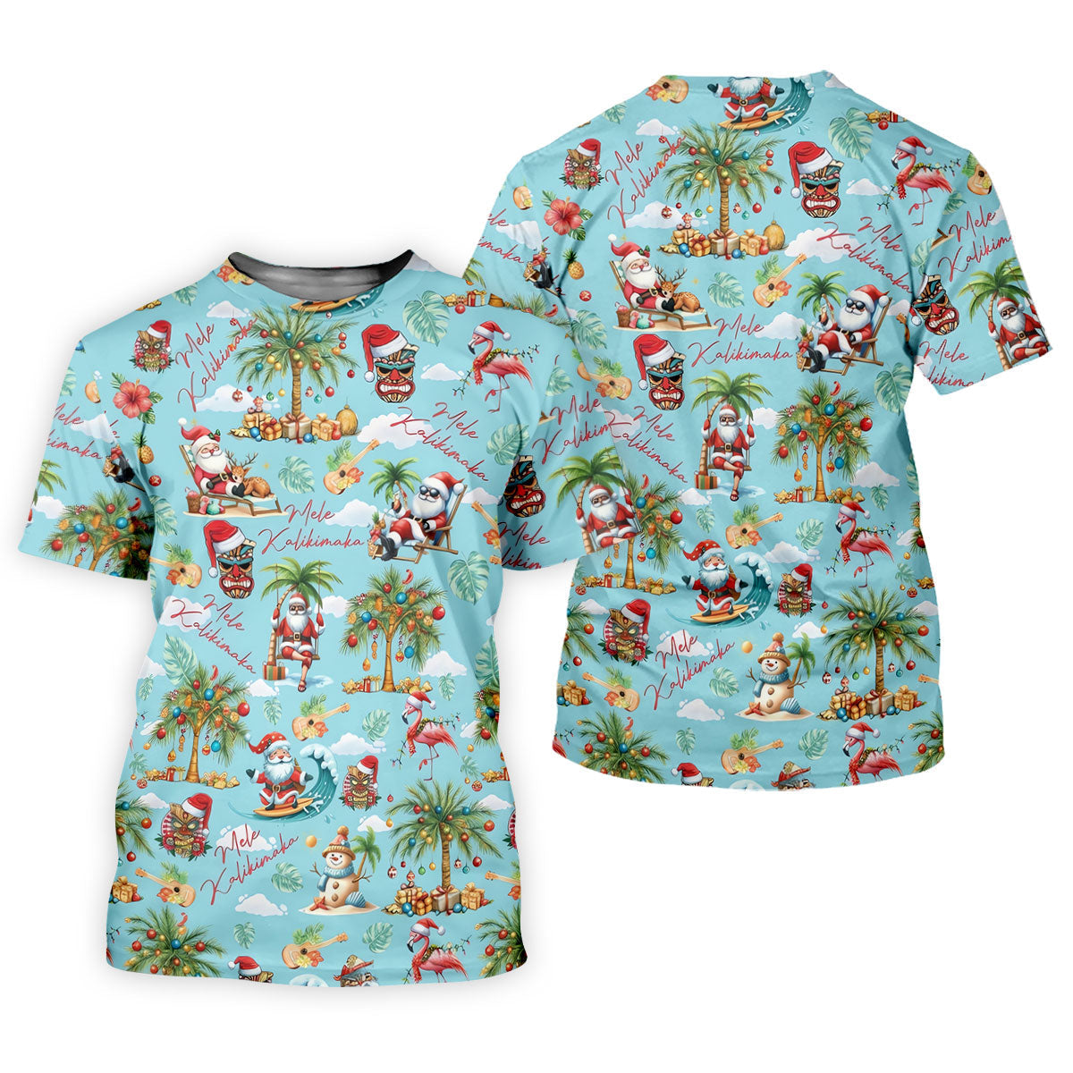 Women's Mele Kalikimaka Surfing Santa Golf Shirt, Christmas Golf Shirt, Women’s Golf Apparel