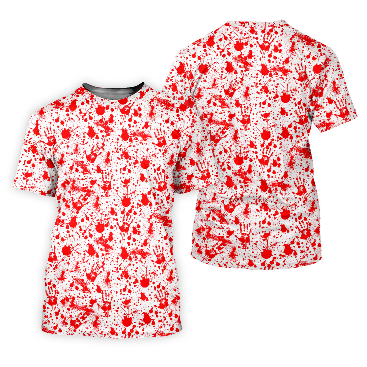 Horror Character Blood Splatter Pattern Golf Polo Shirt, Women's Golf Polo, Ladies Golf Shirts