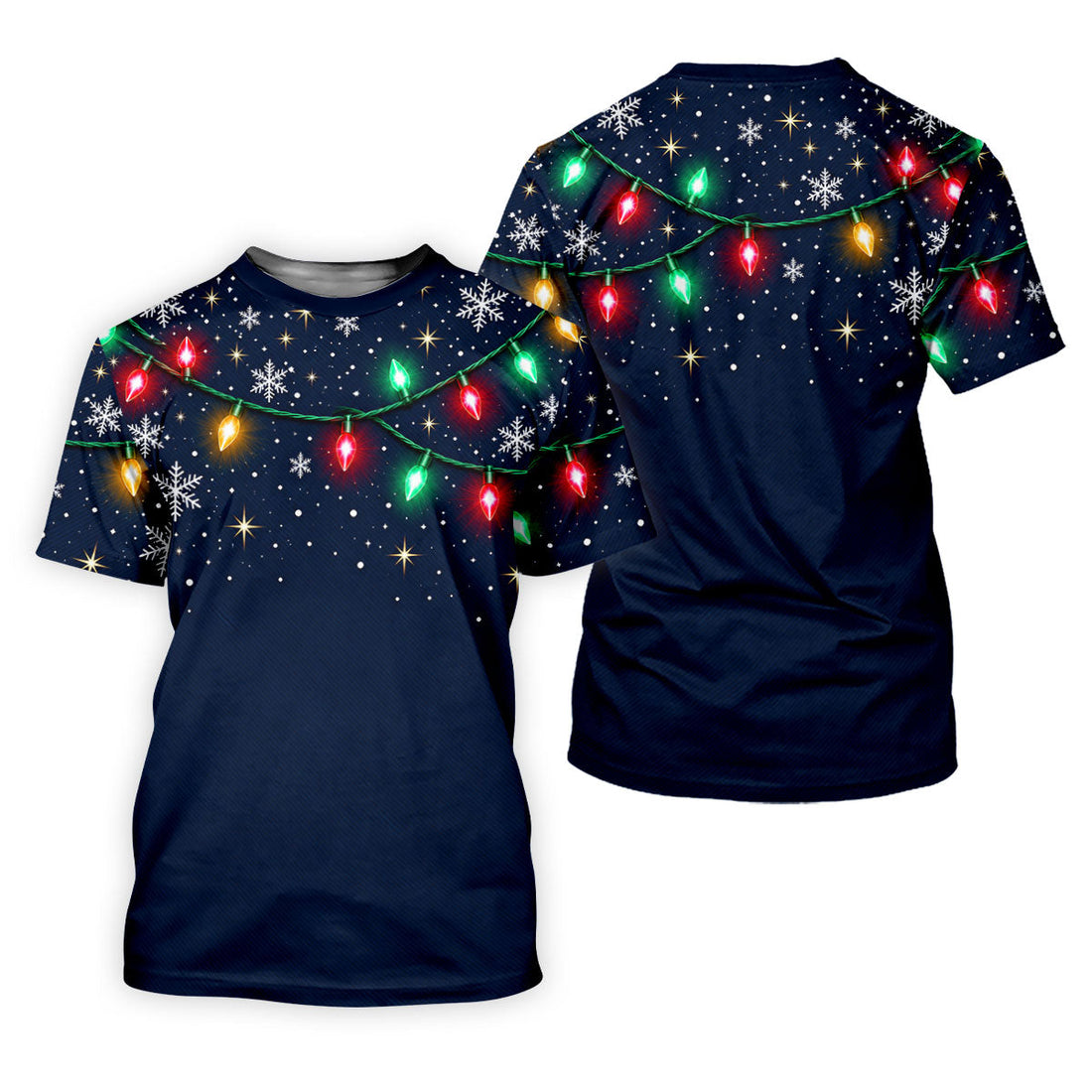 String Lights Snowflake Christmas Golf Shirt, Ladies Golf Shirts, Golf Tops For Women