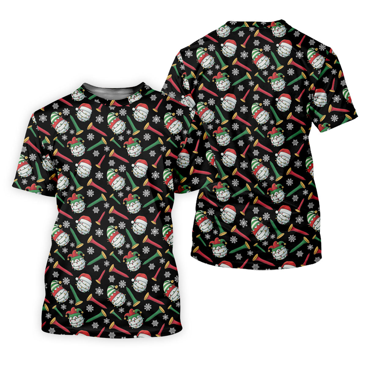 Funny Golf Ball Christmas Golf Shirt, Men's Funny Golf Shirts, Christmas Golf Gift, Golfing Apparel