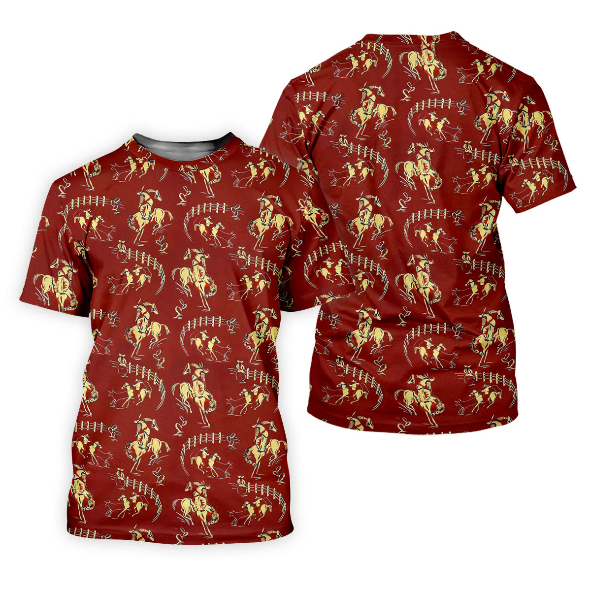 Vintage Rodeo Cowboy Pattern Golf Polo Shirt, Women's Golf Apparel, Ladies Golf Shirt