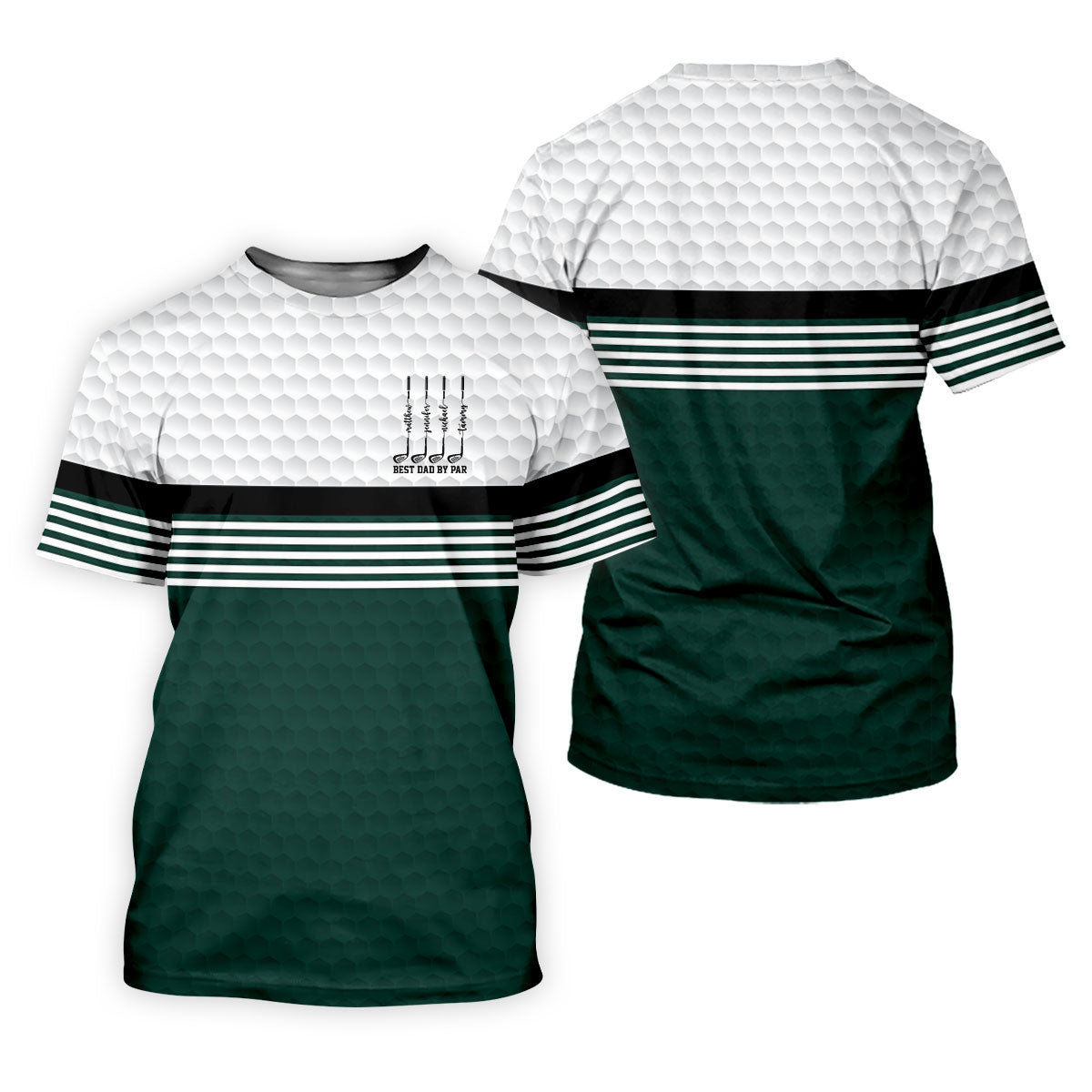 Best Dad By Par Golf Ball Pattern Father's Day Golf Shirt, Golf Gift For Dad, Polo Shirts For Men