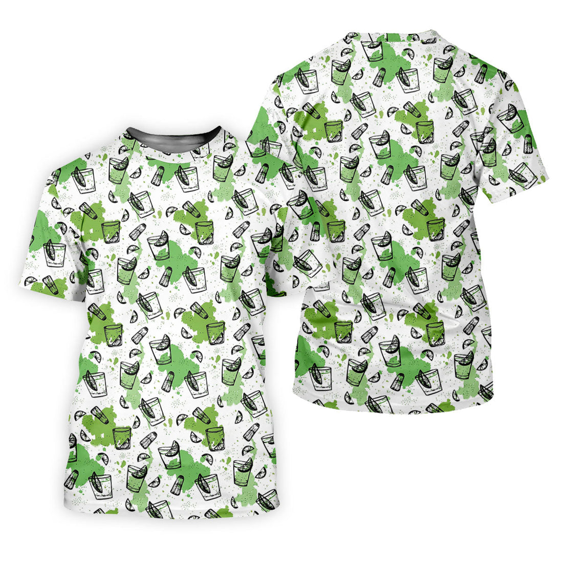 Green Cocktail Splash Pattern Golf Shirt, Ladies Golf Top, Hawaiian Golf Shirt, Women’s Golf Apparel