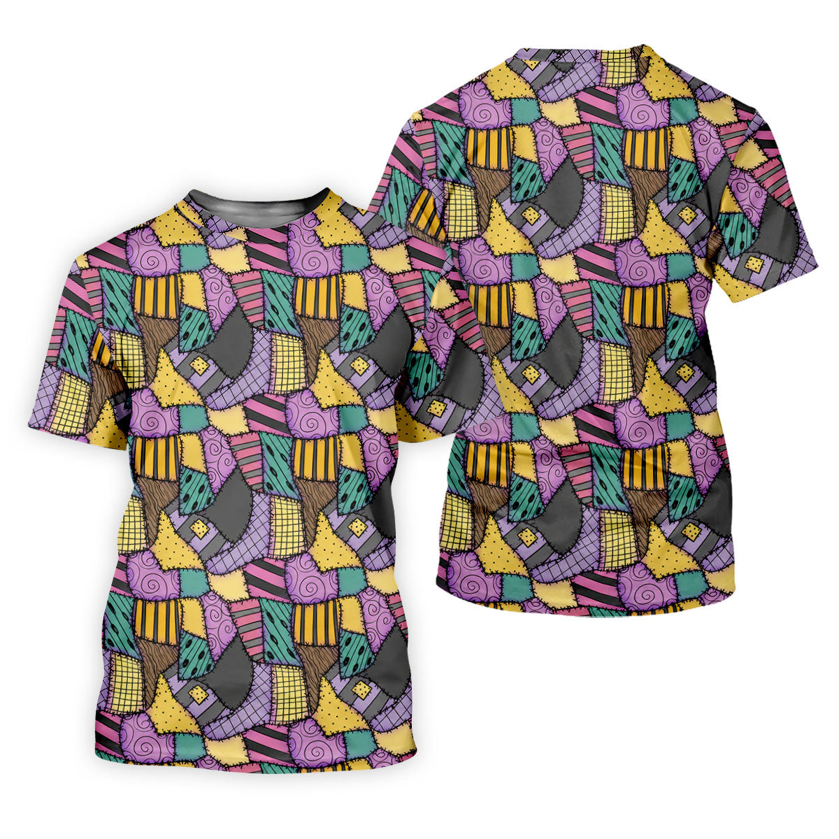 Halloween Patchwork Pattern Golf Polo Shirt, Men's Golf Shirt, Hawaiian Golf Shirt