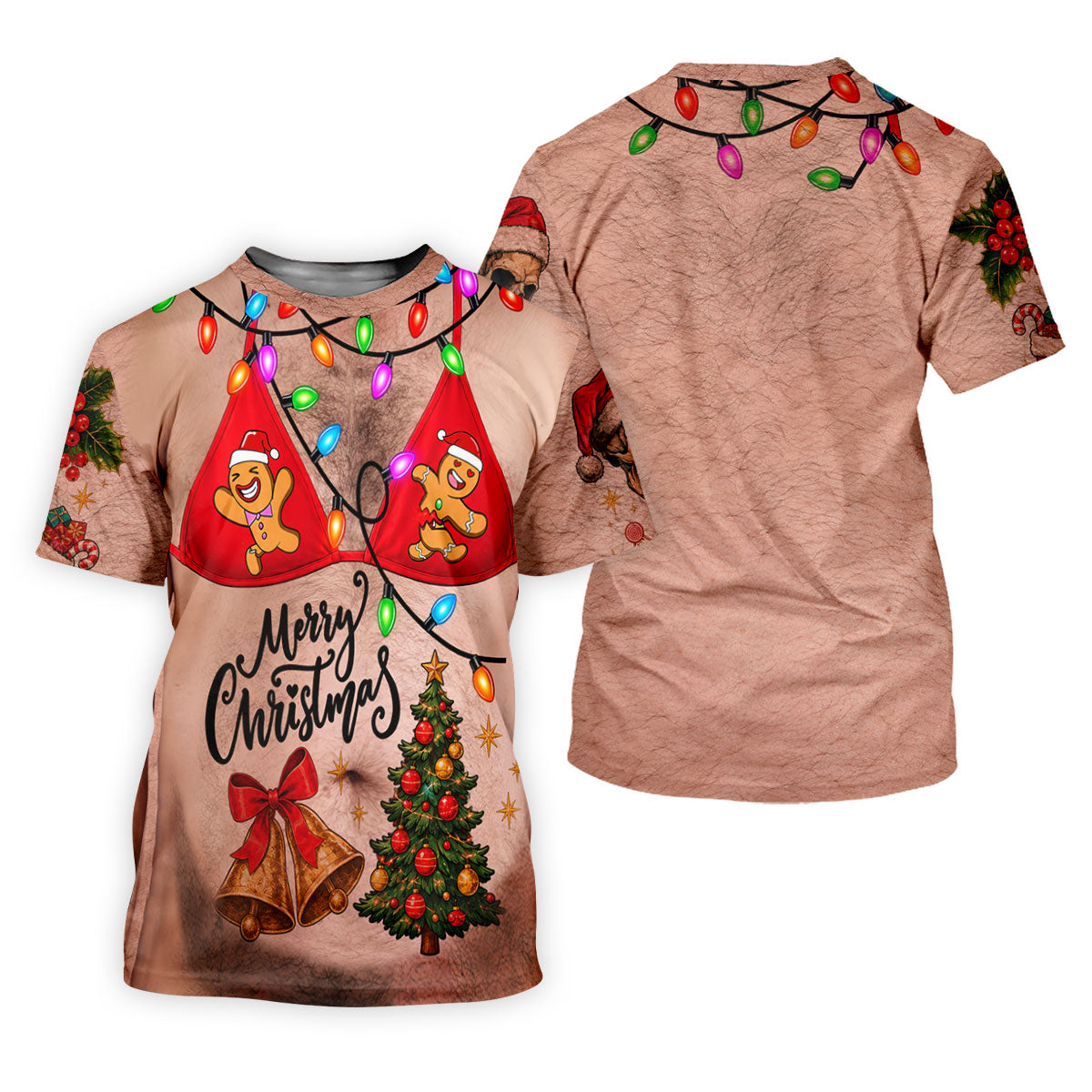 Merry Christmas Gingerbread Bra Polo Shirt, Mens Golf Shirts, Polo Shirts For Men