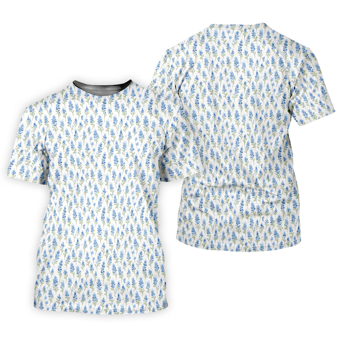 Texas Bluebonnet Floral Pattern Golf Polo Shirt, Womens Golf Polo, Ladies Golf Shirts